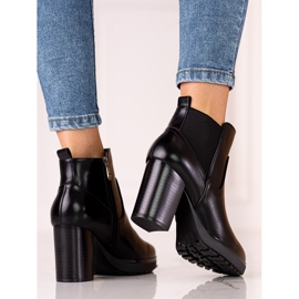Bottes Chelsea noires pour dames sur un poteau Shelovet haut le noir 1