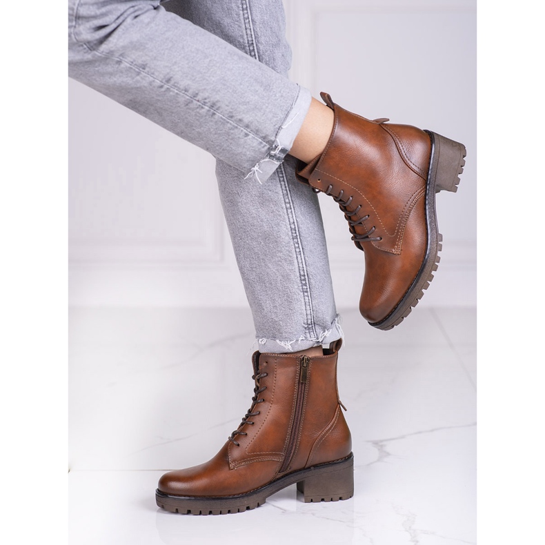 Bottines à lacets classiques Shelovet marron brun 1