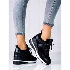 Baskets à lacets pour femmes sur le coin Vinceza le noir 2