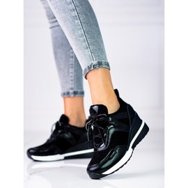 Baskets à lacets pour femmes sur le coin Vinceza le noir 1