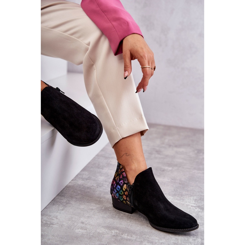 Bottines Maciejka en Cuir avec Mouchetures 04091-39 Noir multicolore 1