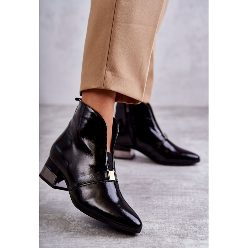 Bottes En Cuir Sur Talon Plat Laura Messi 2268 Noir le noir 1 Bottes En Cuir Sur Talon Plat Laura Messi 2268 Noir le noir 1