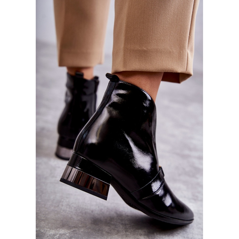 Bottes En Cuir Sur Talon Plat Laura Messi 2268 Noir 2