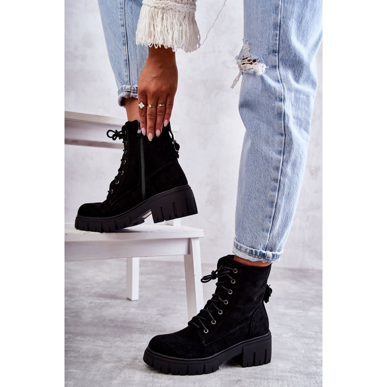 PG1 Bottes Chaudes En Daim Pour Femme Avec Fermeture Éclair Noir Emilien 4