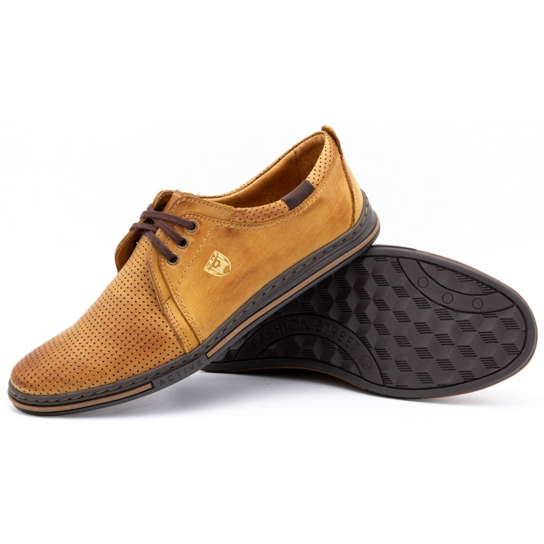 Polbut Chaussures pour hommes en cuir 343 perforation rouge beige 3 Polbut Chaussures pour hommes en cuir 343 perforation rouge beige 3