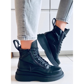 Bottines à semelles hautes Edvin Black noir 1