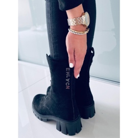 Bottines à lacets Arne noires 2