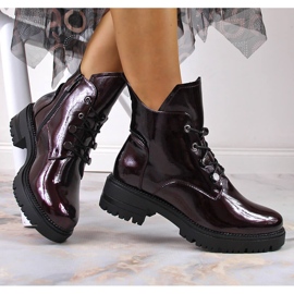 Chaussures femme, vernies, bordeaux, Potocki rouge 1