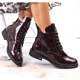Chaussures femme, vernies, bordeaux, Potocki rouge 1