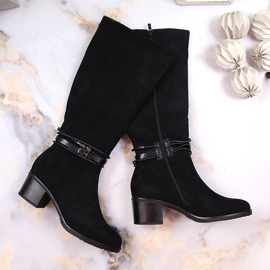 Bottes chaudes daim noir femme Jezzi le noir 1