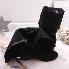 Bottes chaudes daim noir femme Jezzi le noir 2