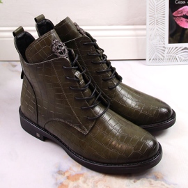 Bottines Potocki Warm Crocodile Vert Femme 5