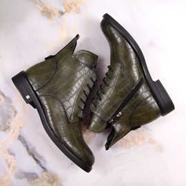 Bottines Potocki Warm Crocodile Vert Femme 3