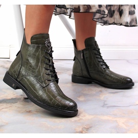 Bottines Potocki Warm Crocodile Vert Femme 2