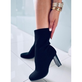 Bottines chaussettes noires à talons hauts Hermione le noir 1 Bottines chaussettes noires à talons hauts Hermione le noir 1