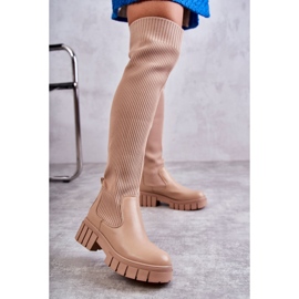Bottes Hautes Femme Beige Austin Workers 1 Bottes Hautes Femme Beige Austin Workers 1