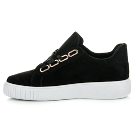 Ideal Shoes Baskets attachées avec un ruban le noir 2