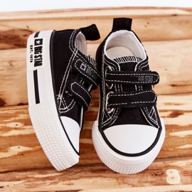 Baskets Enfant Toile Avec Velcro Big Star KK374080 Noir-Blanc le noir 2