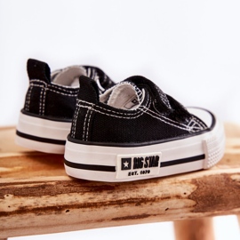 Baskets Enfant Toile Avec Velcro Big Star KK374080 Noir-Blanc le noir 1