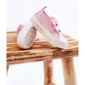 Baskets Enfant En Tissu Avec Velcro Big Star KK374083 Rose 2