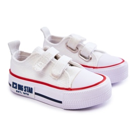 Baskets Enfant En Tissu Avec fermeture scratch Big Star KK374085 Blanc blanche 1