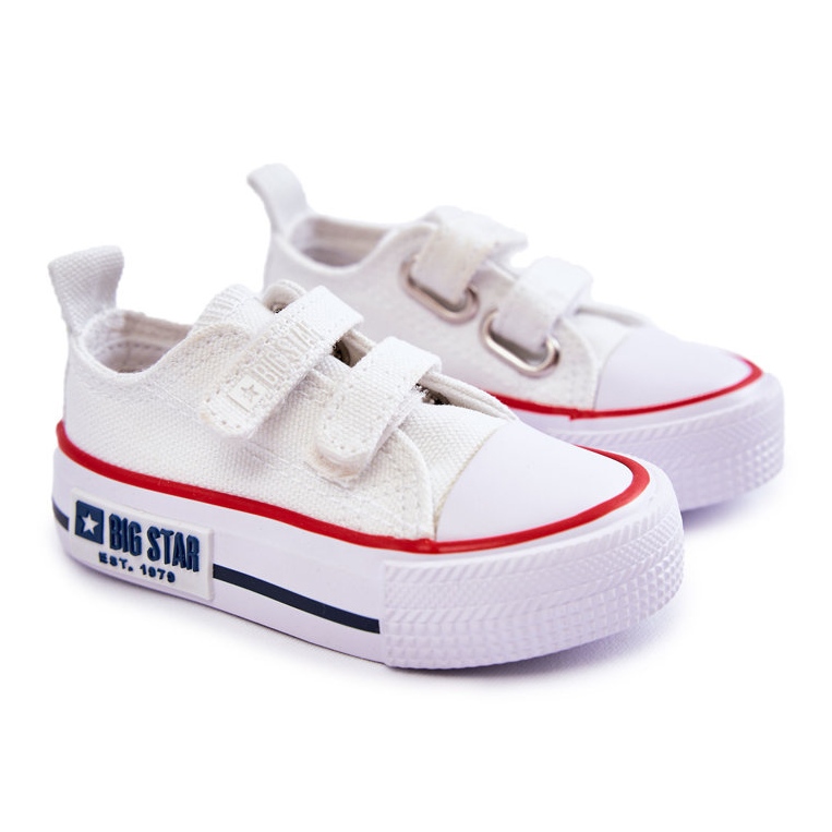 Baskets Enfant En Tissu Avec fermeture scratch Big Star KK374085 Blanc 1