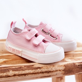 Baskets Enfant En Tissu Avec Velcro Big Star KK374077 Rose 1
