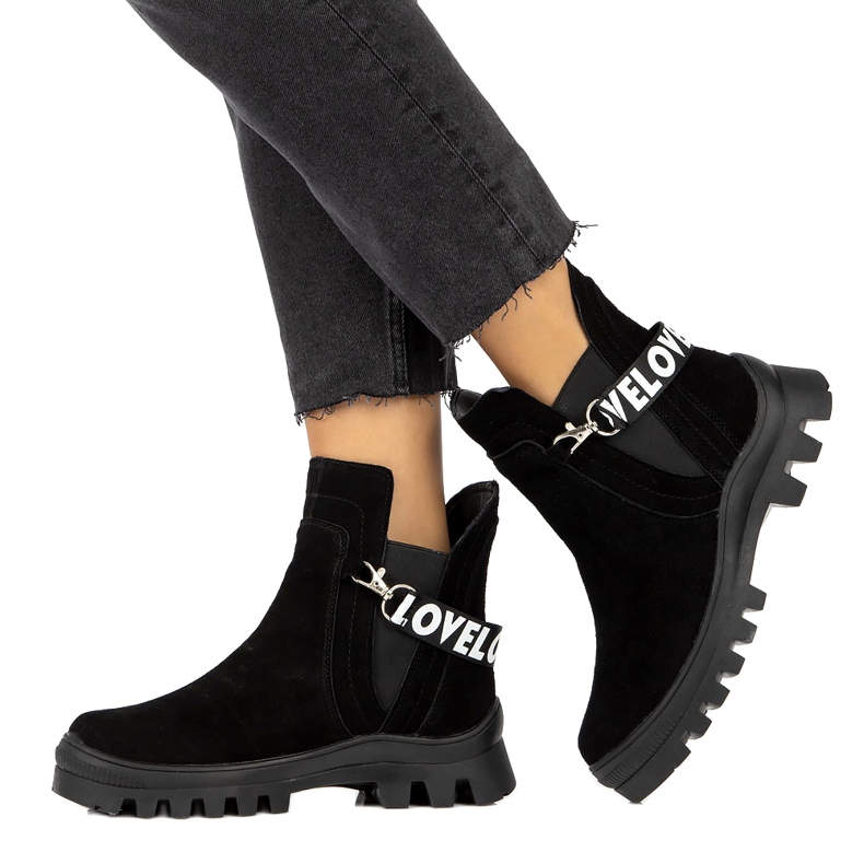 Bottines à enfiler en daim avec décoration Filippo DBT3927 Noir le noir 4