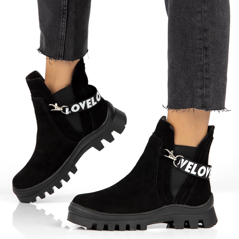 Bottines à enfiler en daim avec décoration Filippo DBT3927 Noir le noir 1