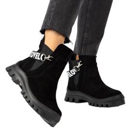 Bottines à enfiler en daim avec décoration Filippo DBT3927 Noir 5