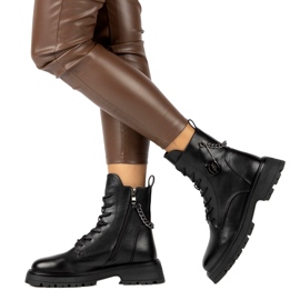 Bottes pour femmes avec une épingle de sécurité et Filippo DBT4059 Black Chain le noir 3