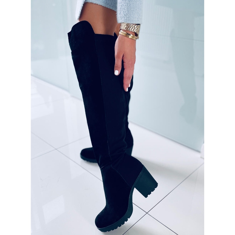 Bottes en cuir naturel Niamh Noir 1