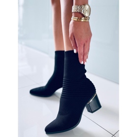 Bottines chaussettes à talon Tiara Black noir 1