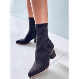 Bottines chaussettes à talon Tiara Brown brun 2 Bottines chaussettes à talon Tiara Brown brun 2