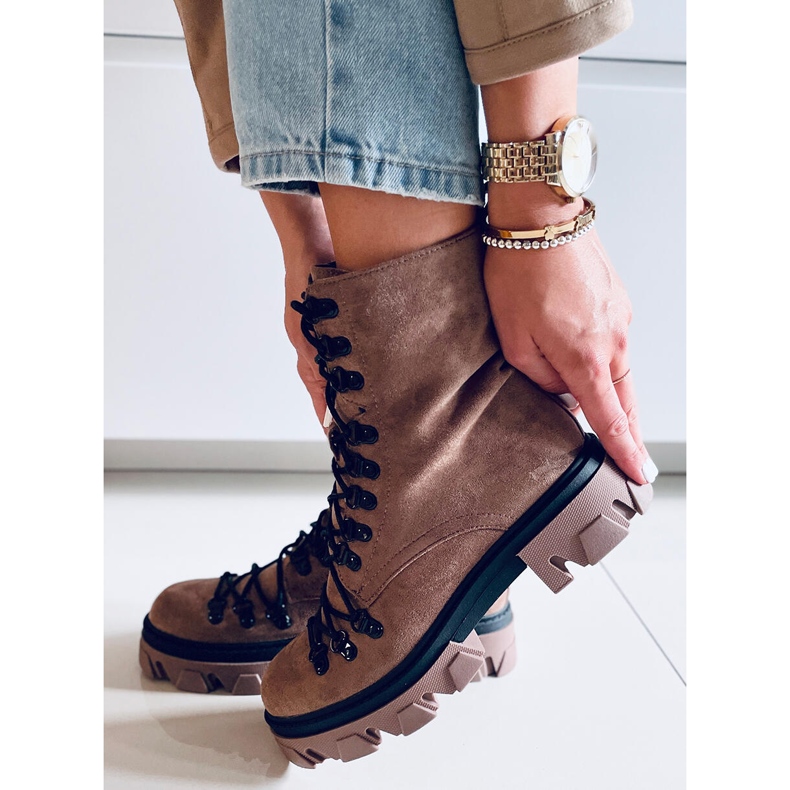 Bottines à lacets Conor Kaki brun 1