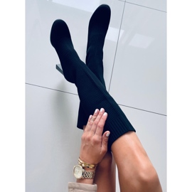 Claudia Bottines chaussettes noires à talons hauts le noir 4