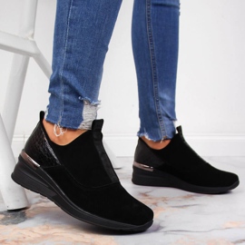Chaussures femme en cuir à talon compensé, noir Filippo le noir 5