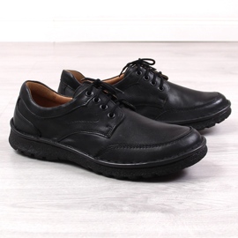 Chaussures en cuir noir pour hommes Łukbut 947 le noir 2