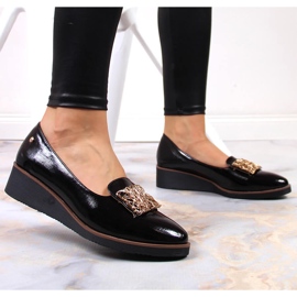 Chaussures laquées, compensées à enfiler, Potocki noir le noir 6