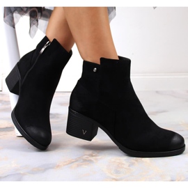 Bottes pour femmes sur le poteau éco-daim noir Potocki le noir 5