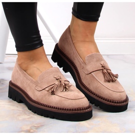 Mocassins femme en daim à franges Vinceza beiges 7