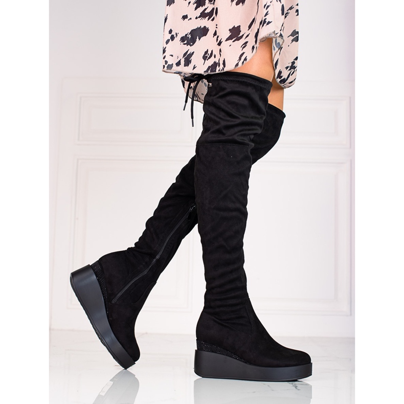 T.Sokolski Cuissardes en daim pour femme de Sokolski noir 1