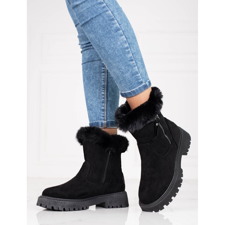 Bottes isolées noires de Vinceza le noir 1