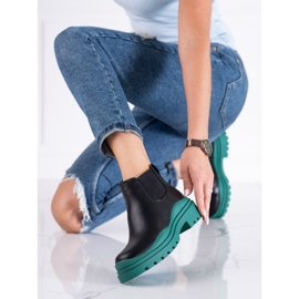 Bottes noires et vertes pour femmes Bottes Shelovet Jodhpur sur la plate-forme 2