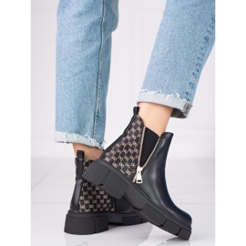 Bottes Chelsea noires pour dames sur la plateforme Shelovet le noir 1