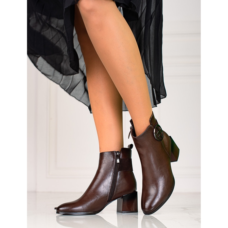 W. Potocki Bottes pour femmes classiques sur un poteau Potocki bas brun 1