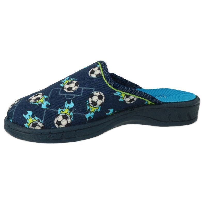 Pantoufles pour enfants de Befado 707y421 Football bleu marine 1