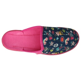 Slippers de Befado Children 707x423 avec des applications colorées rose 1