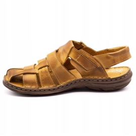 Polbut Sandales en cuir pour hommes 211 beige 1