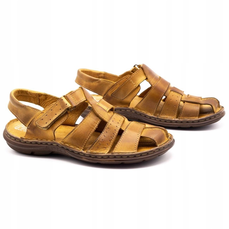 Polbut Sandales en cuir pour hommes 211 beige 2